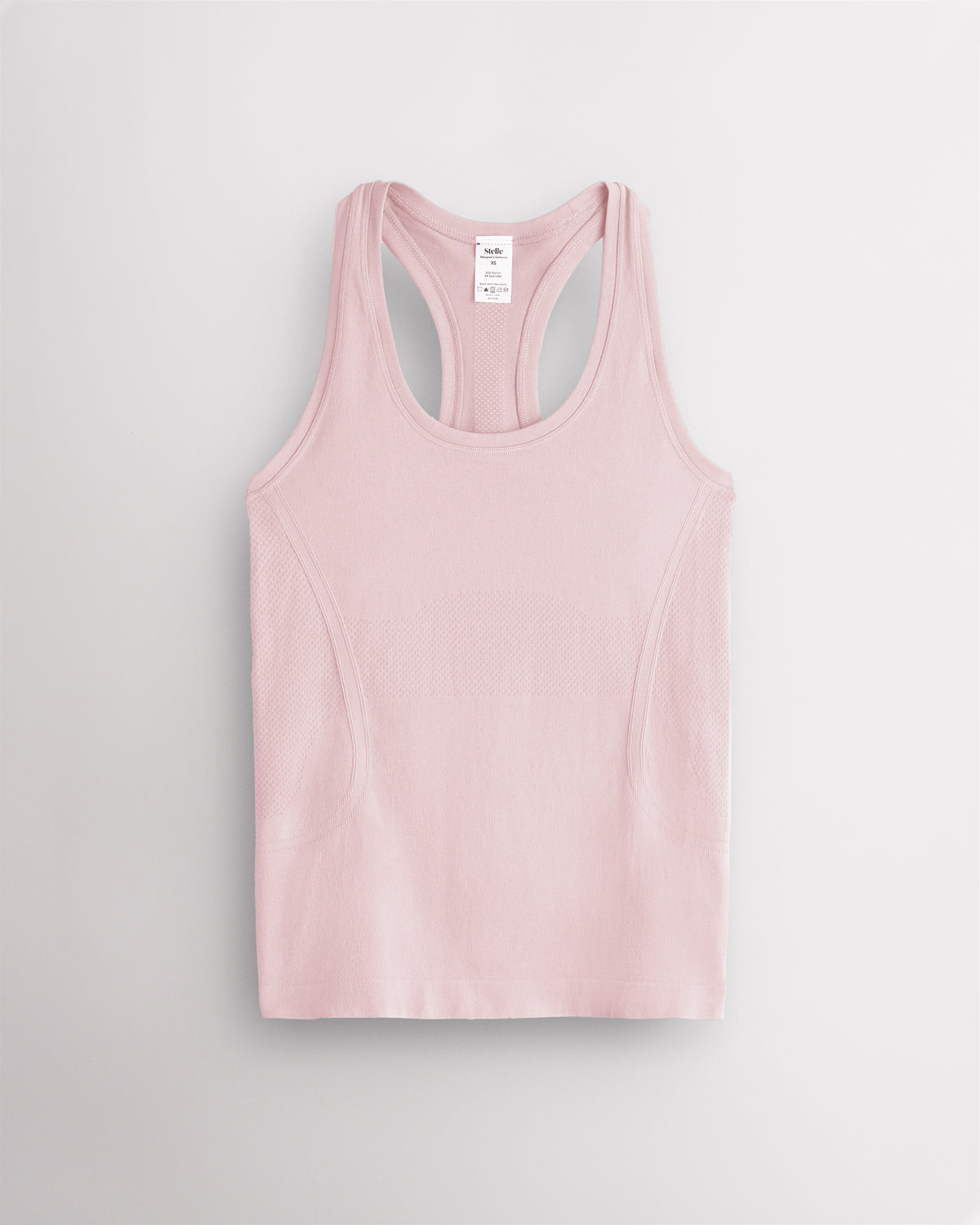 Ballet pink Stelle women's seamless racerback tank top with a round neckline.