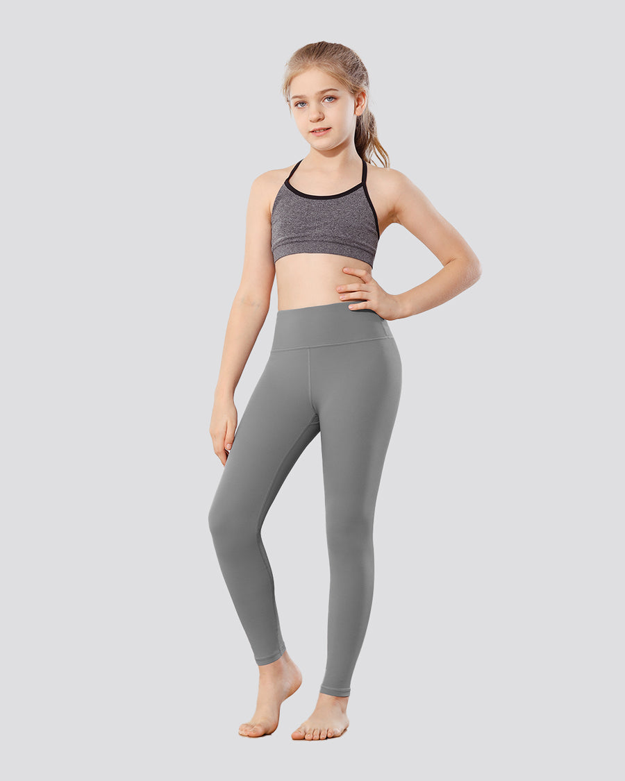 Zinc Grey Girls Soft Yoga Leggings