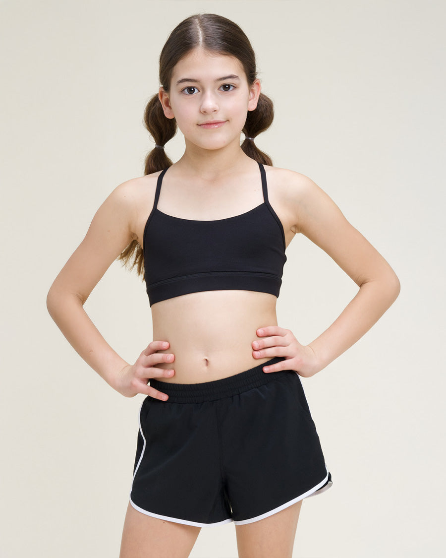Black Girls Y-Back Sports Bra