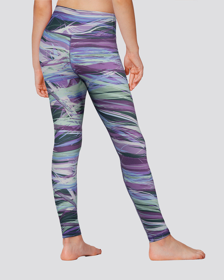 Marble Blue Girls Soft Yoga Leggings