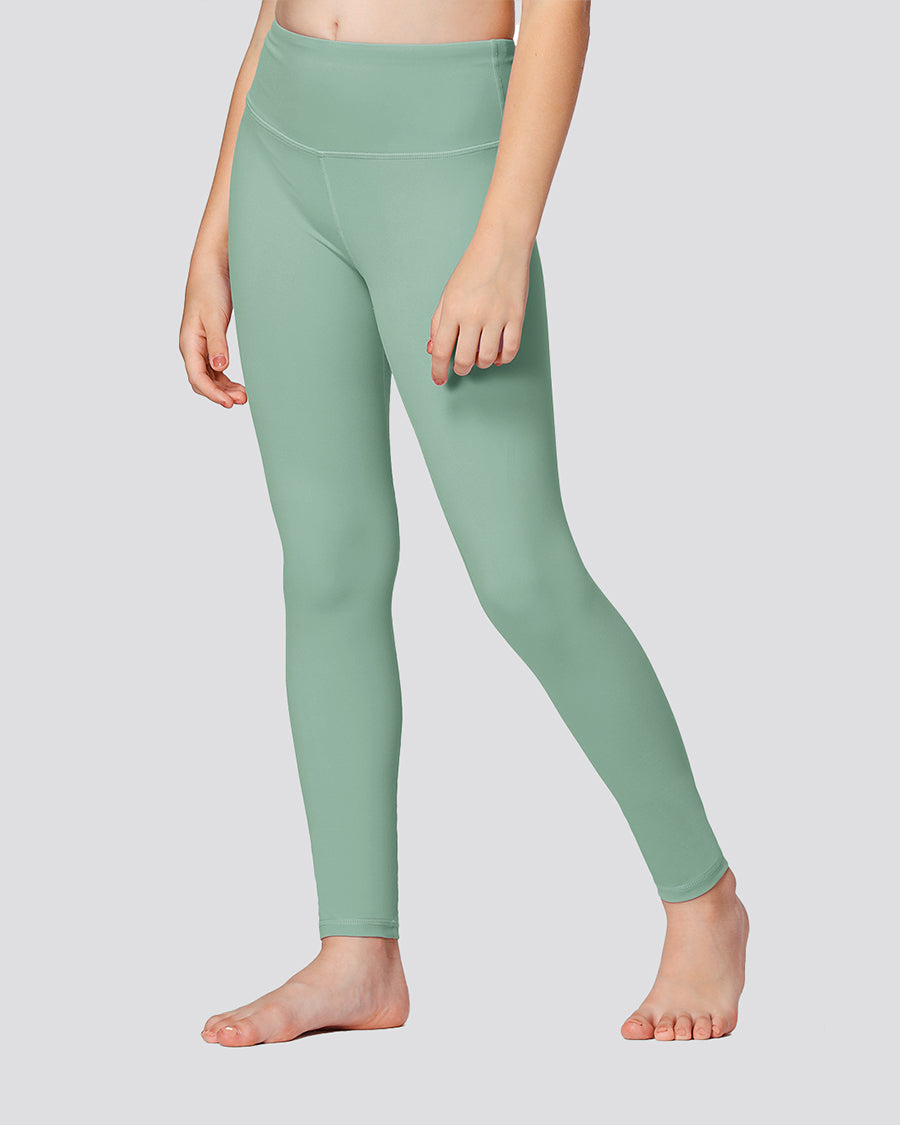 Jade Green Girls Soft Yoga Leggings