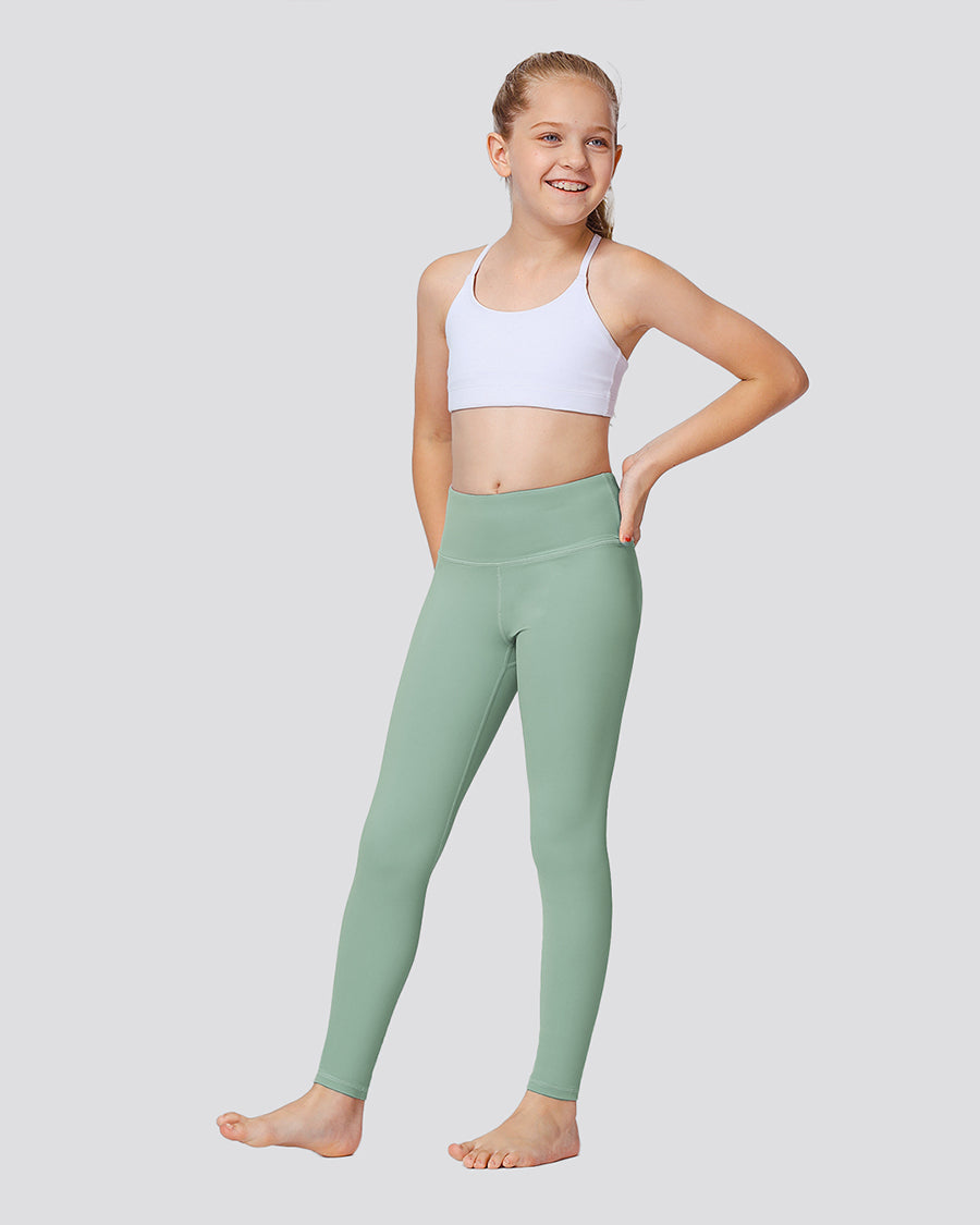 Jade Green Girls Soft Yoga Leggings