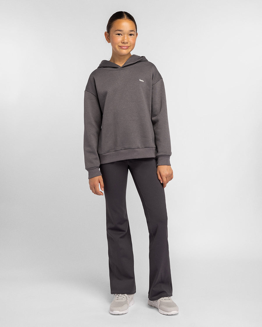 Charcoal Play Flare Kids Fleece Leggings with Pockets