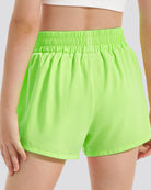 Girls BreezeEase High Waist Shorts in Neon Yellow
