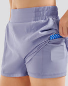Girls BreezeEase High Waist Shorts in Purple Haze