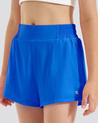 Girls BreezeEase High Waist Shorts in Sapphire