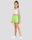 Girls BreezeEase High Waist Shorts in Neon Yellow