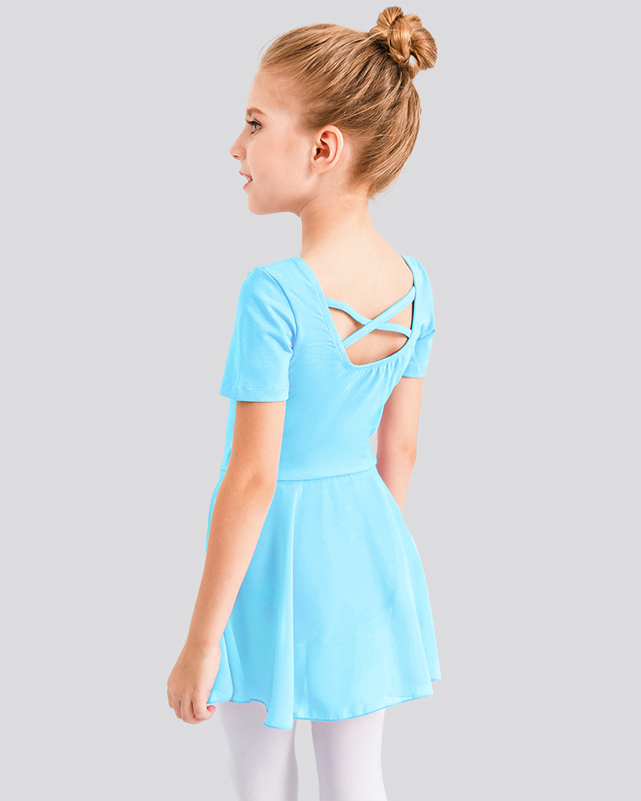 Pool Blue Girls Short Sleeve Dress
