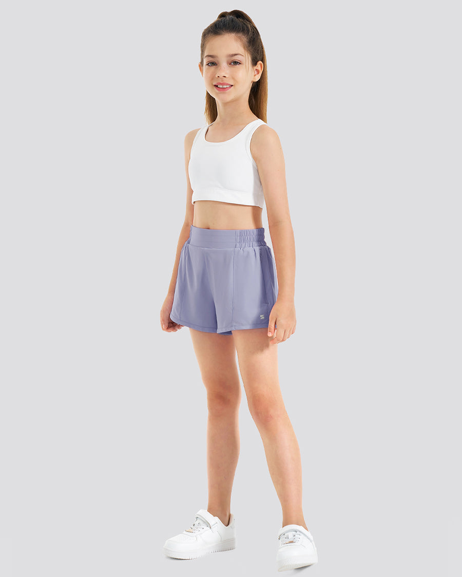 Girls BreezeEase High Waist Shorts in Purple Haze