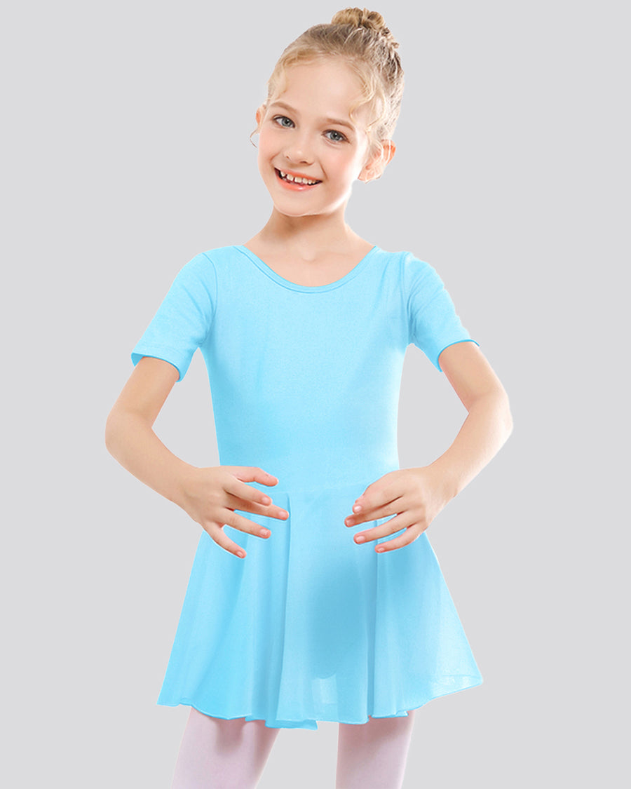 Pool Blue Girls Short Sleeve Dress