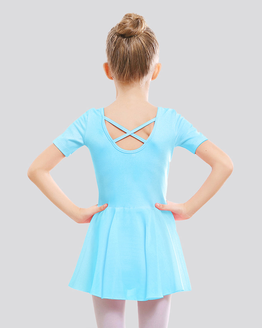 Pool Blue Girls Short Sleeve Dress