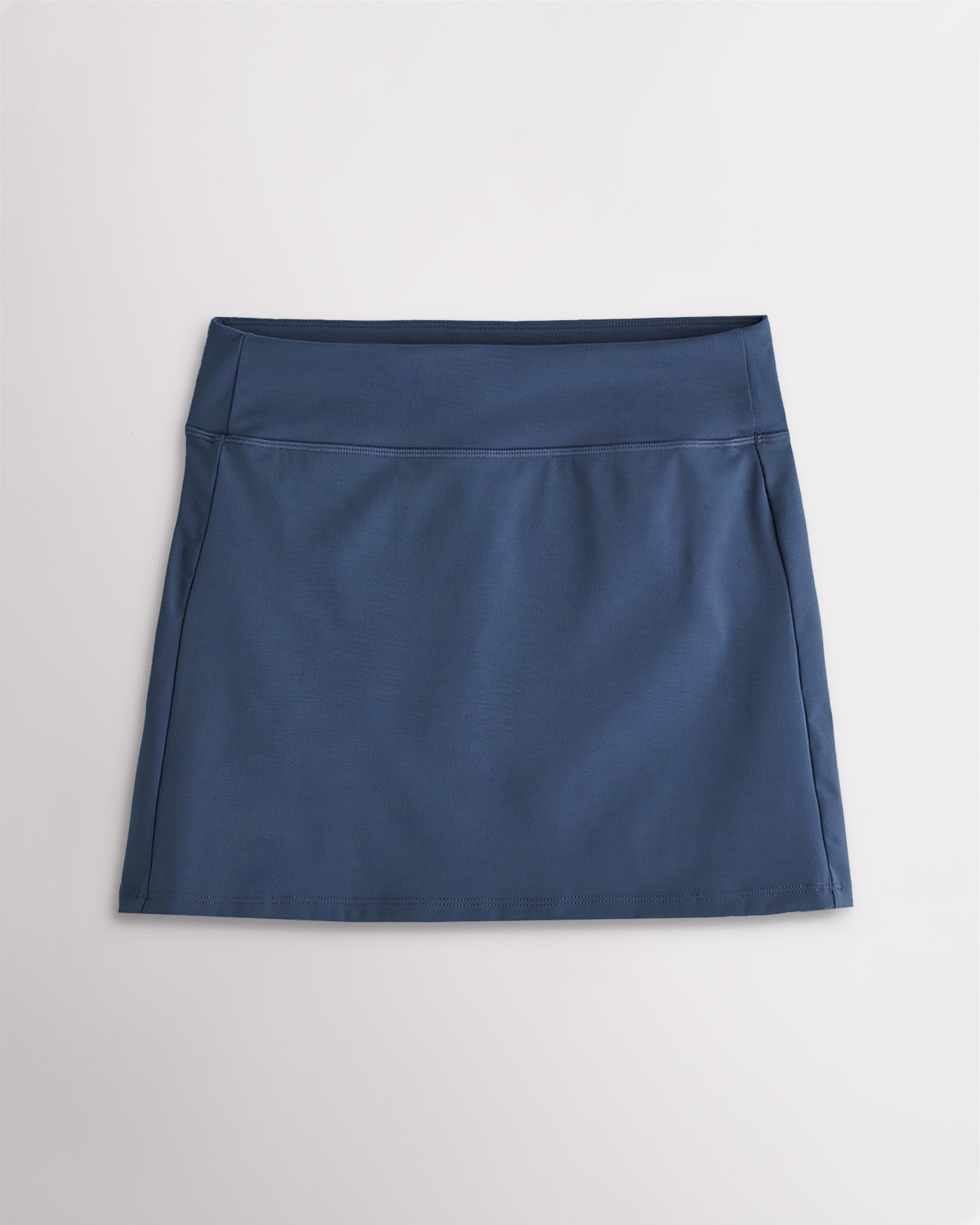Atlantic blue A line tennis skirt with smooth waistband and athletic fit for tennis and active wear.