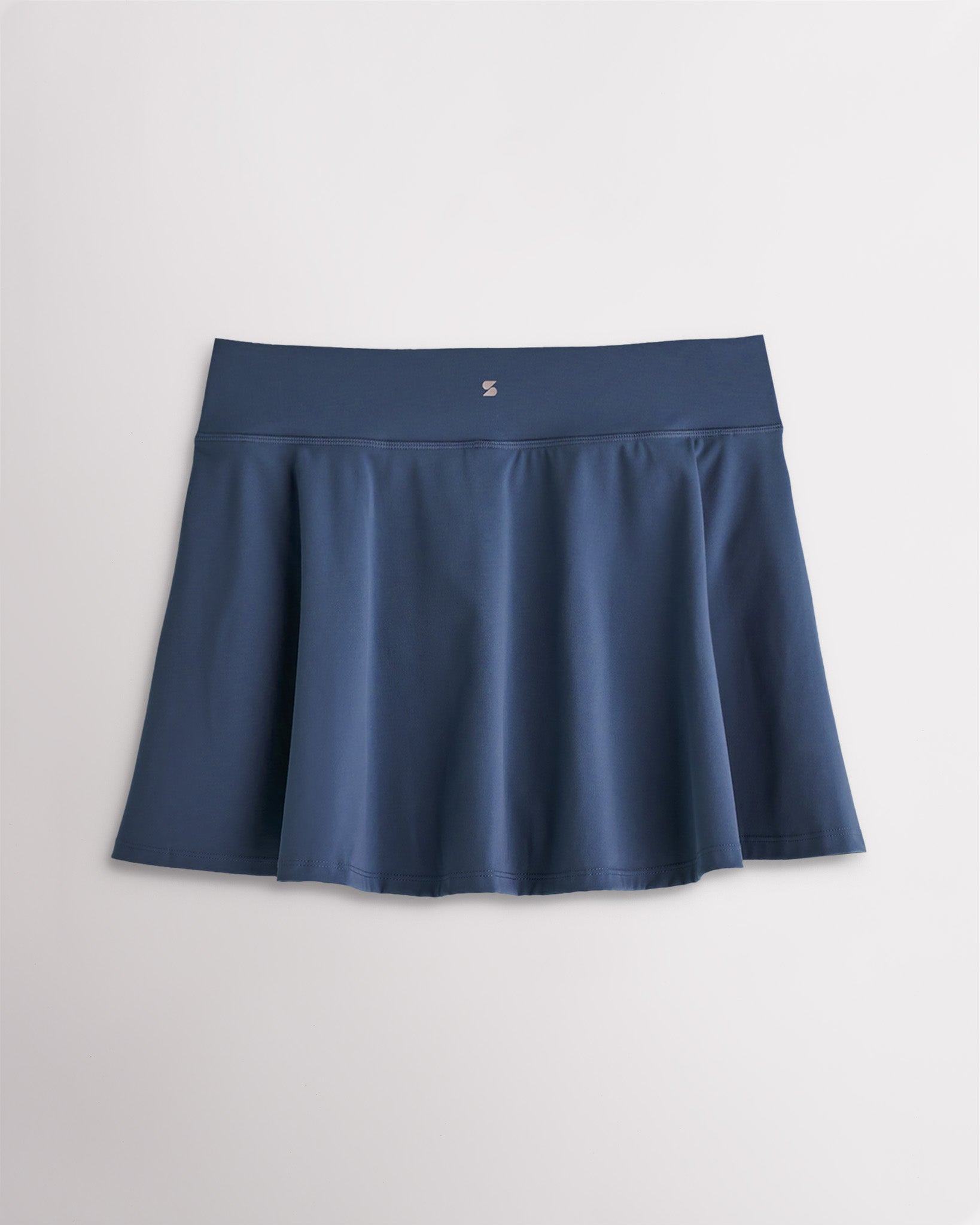 Atlantic blue flowy tennis skirt with A line silhouette and comfortable stretch fabric for sports and workouts.