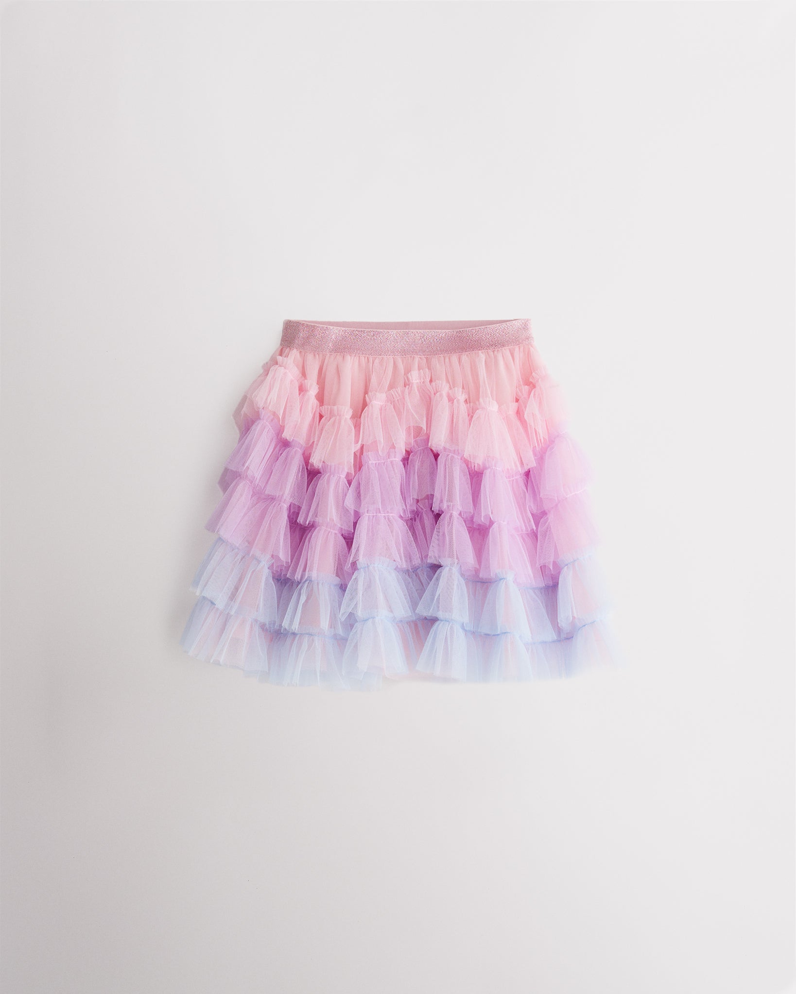 Tulle Much Girls 5-Tier Mesh Tutu Skirt in Pink Ombre
