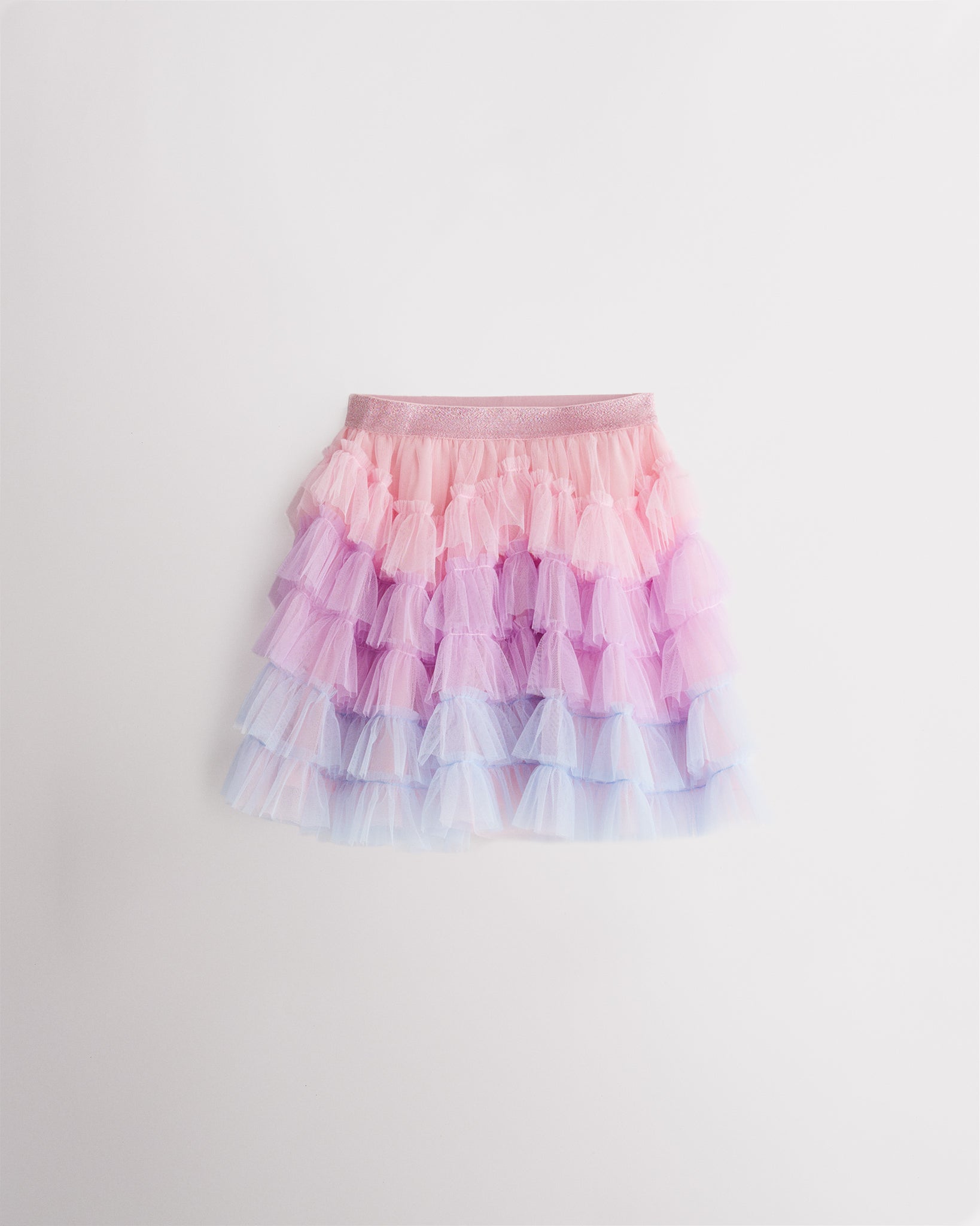 Tulle Much Girls 5-Tier Mesh Tutu Skirt in Pink Ombre