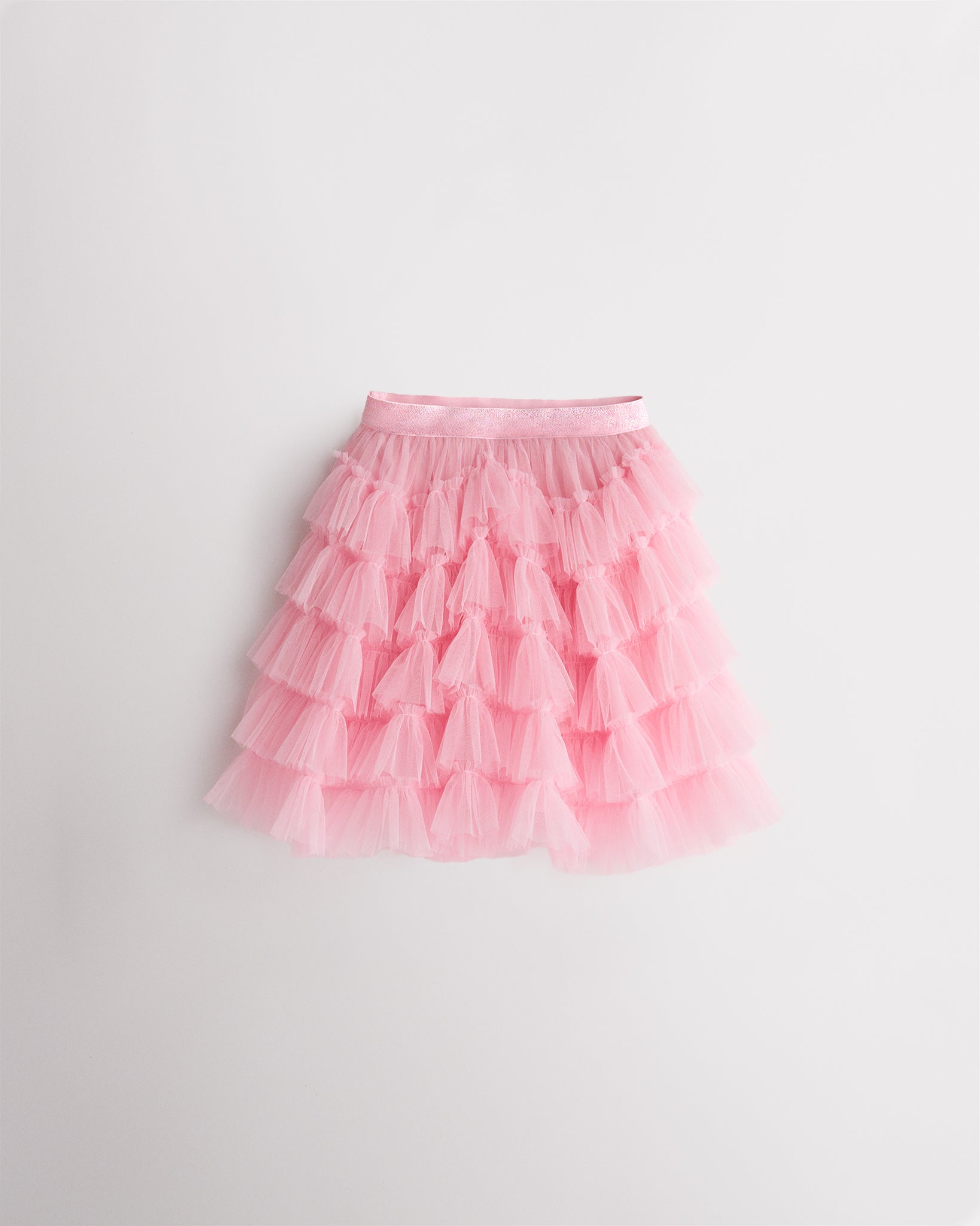 Tulle Much Girls 5-Tier Mesh Tutu Skirt in Pink