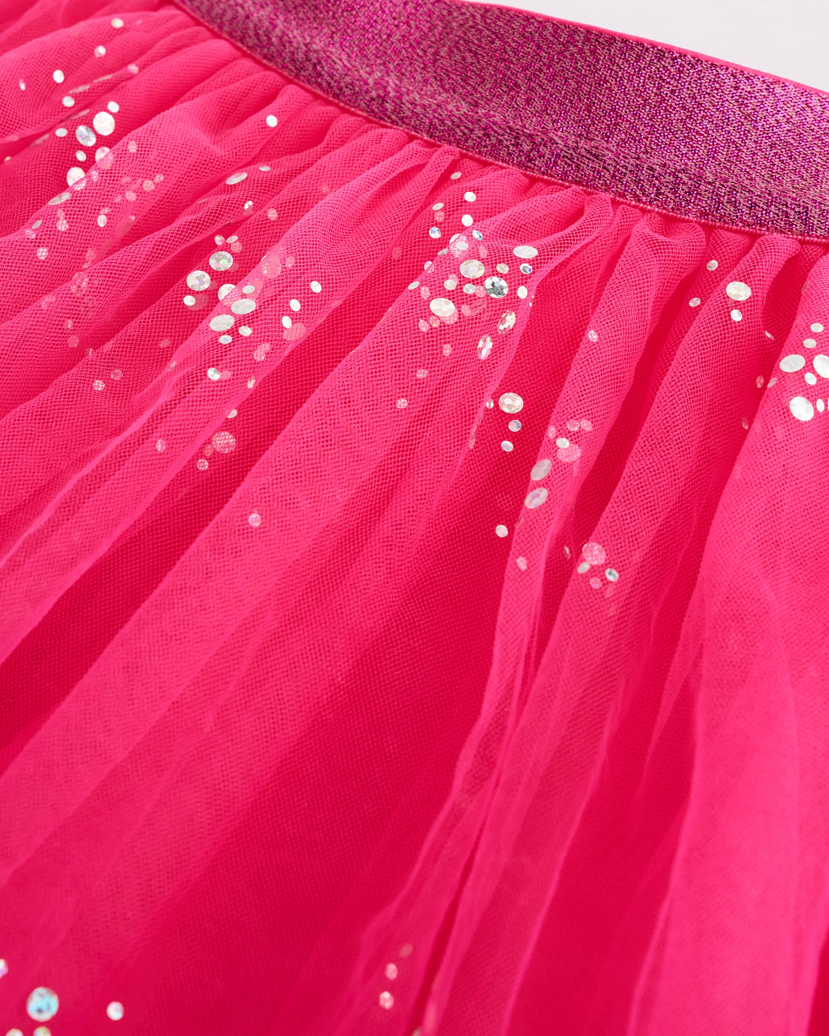 Confetti Pop Girls Mesh Tutu Skirt in Hot Pink