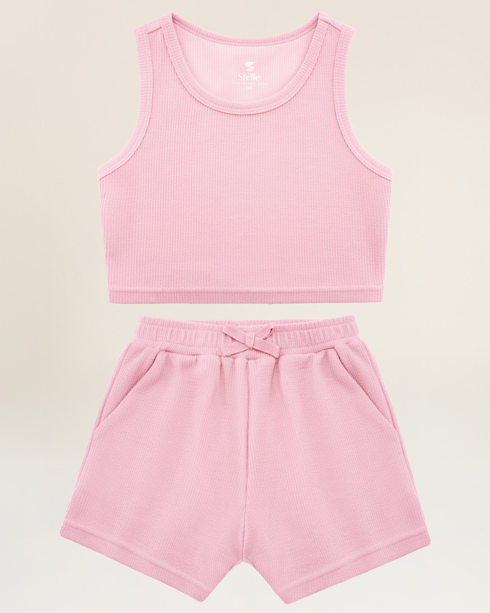 Dusty Rose Kids Matching Summer Outfit | Cute Tank Top & Shorts Set