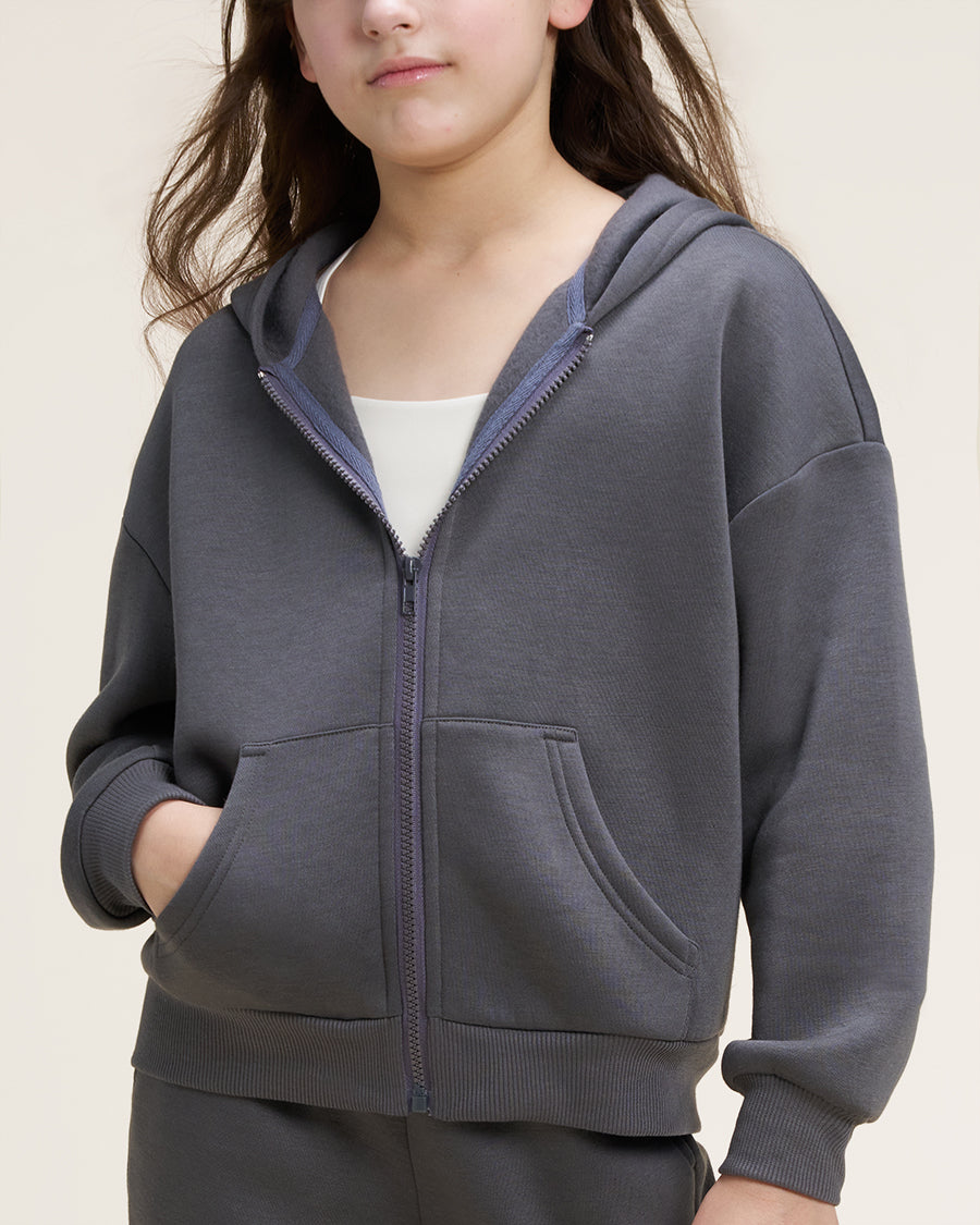 Zip It Kids’ Hoodie in Charcoal