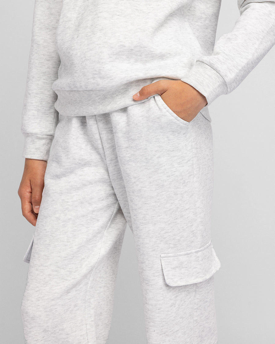 Fleece Out Kids Sweatpants in Light Heather Grey