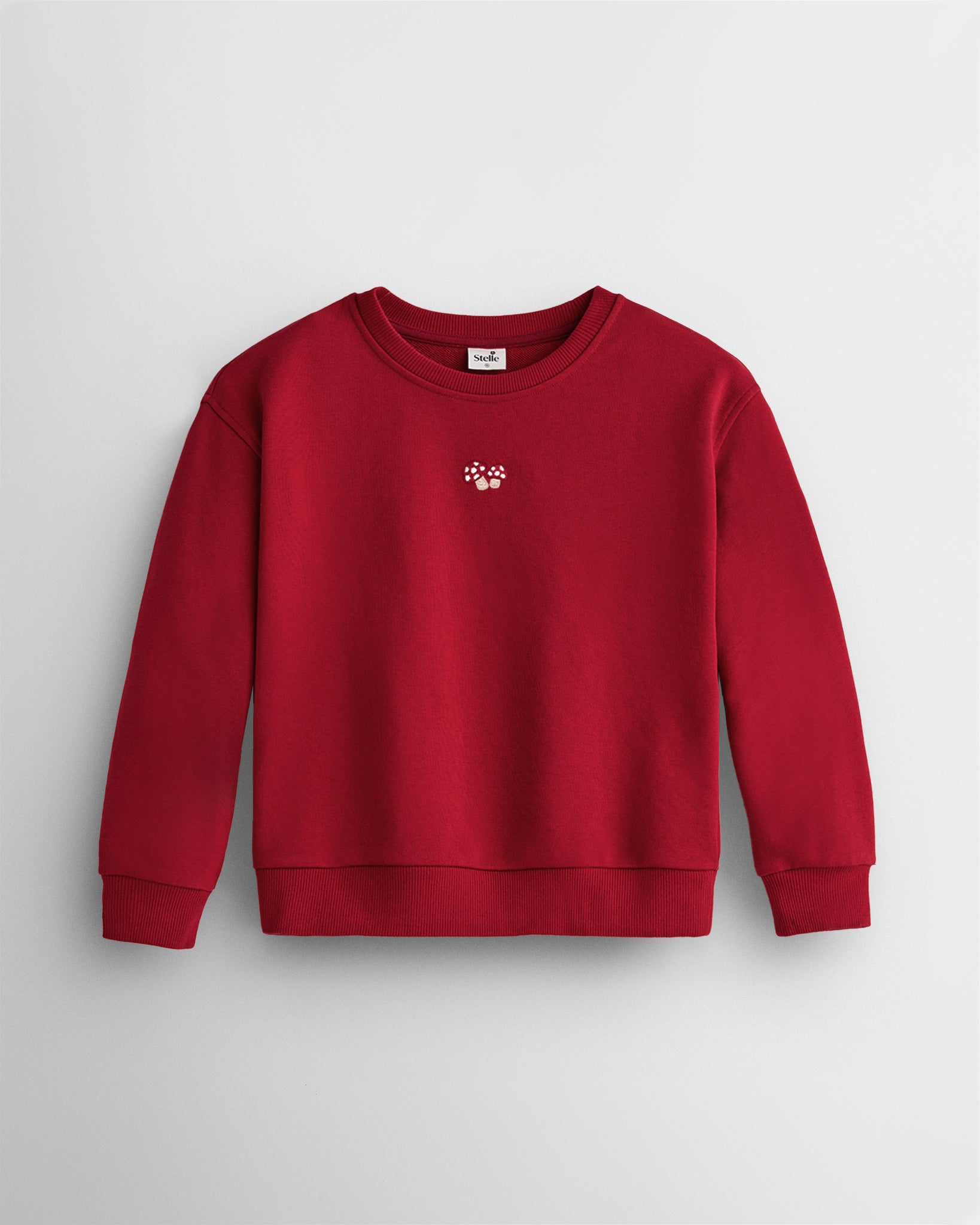 No Sweat Kids Crewneck in Crimson