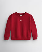 No Sweat Kids Crewneck in Crimson