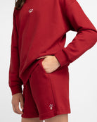 No Sweat Kids Shorts in Crimson