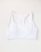 White SoftLuxe Mesh Racerback Sports Bra
