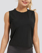Black Origin Sleeveless Workout Crop Top
