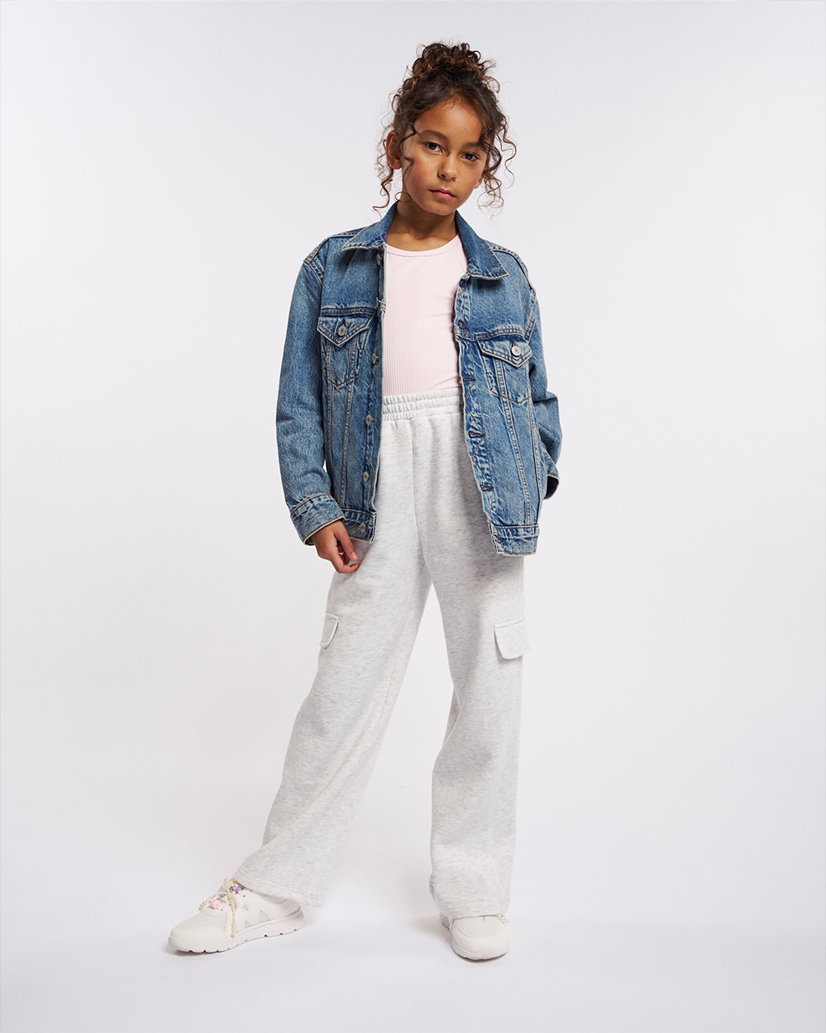 Kids Classic Knit Tank Top in Pale Pink