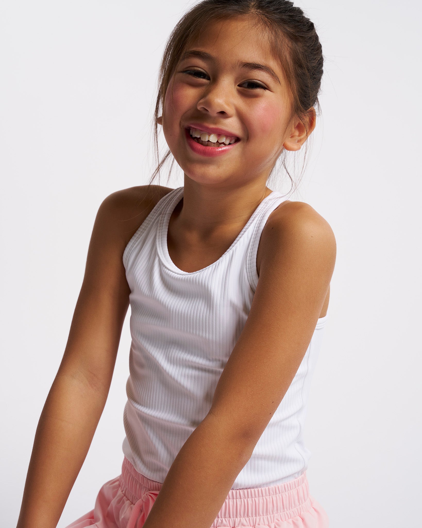 Kids Classic Knit Tank Top in White