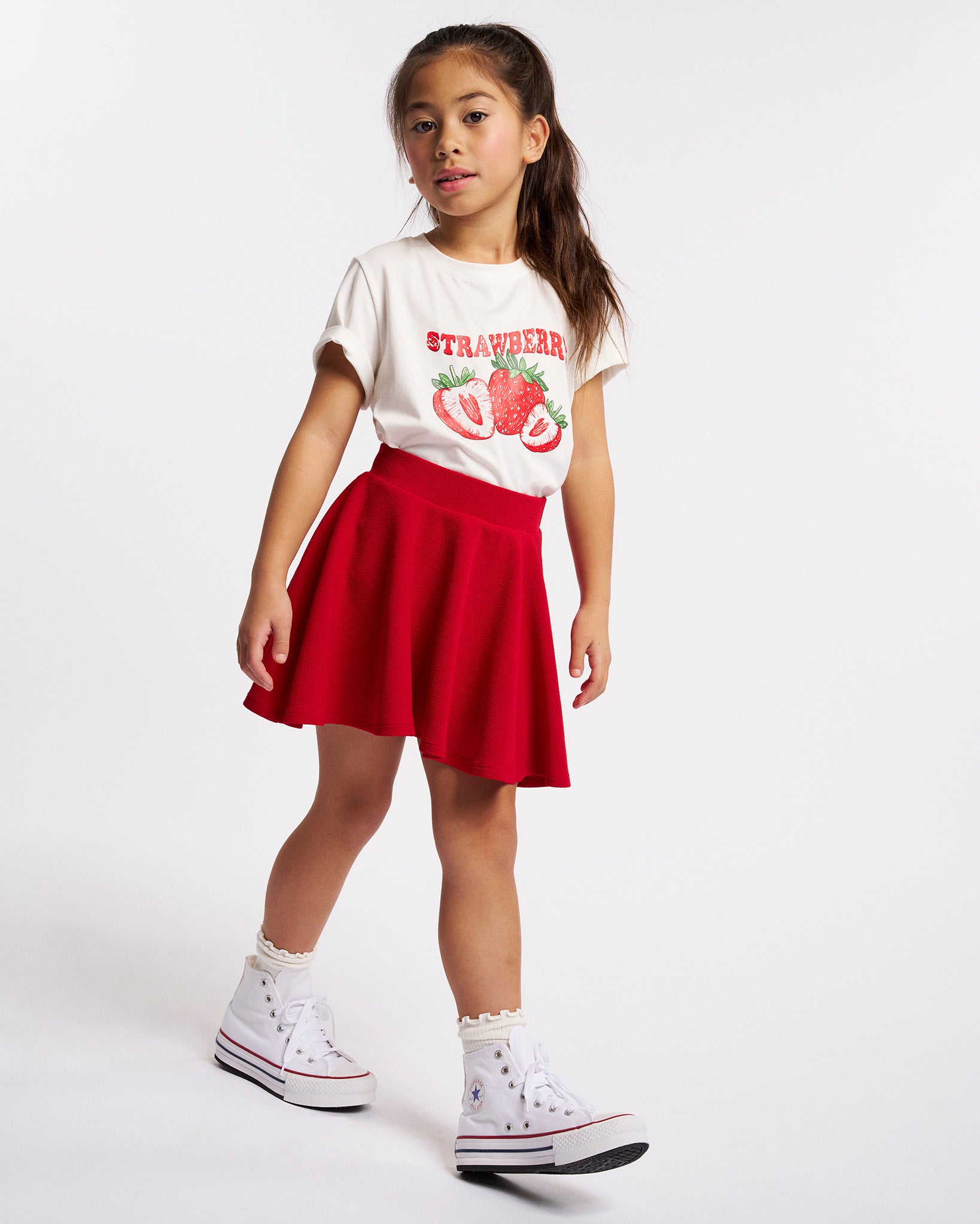 Strawberry on White Kids Classic Graphic T-Shirt