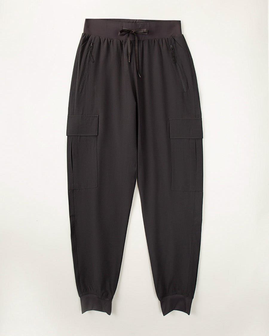 Black Cargo Hiking Pants Tapered