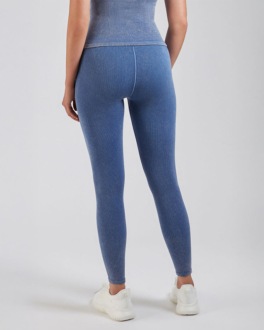 Seamless Wash Denim Blue Leggings