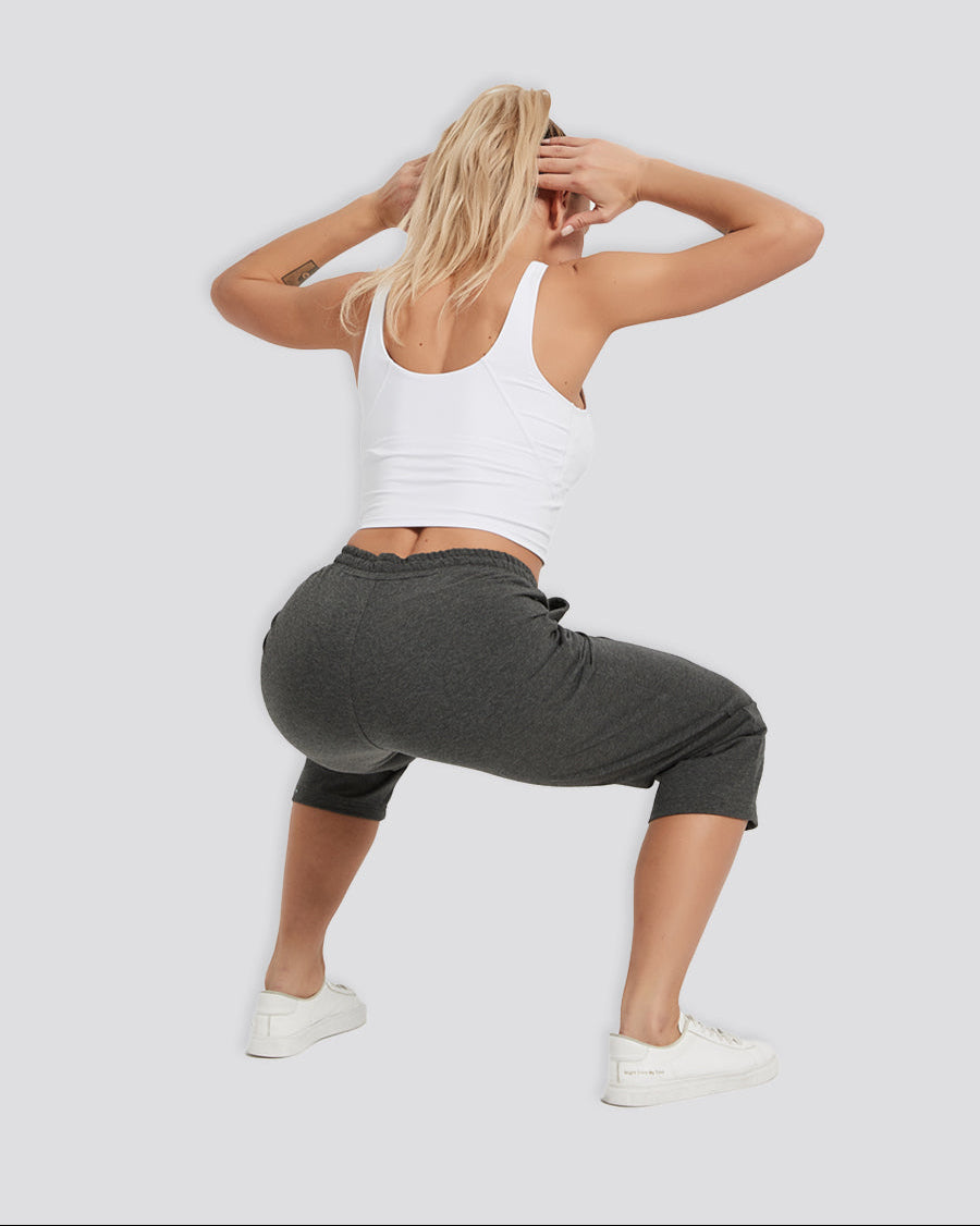 Charcoal Cotton Capri Sweatpants