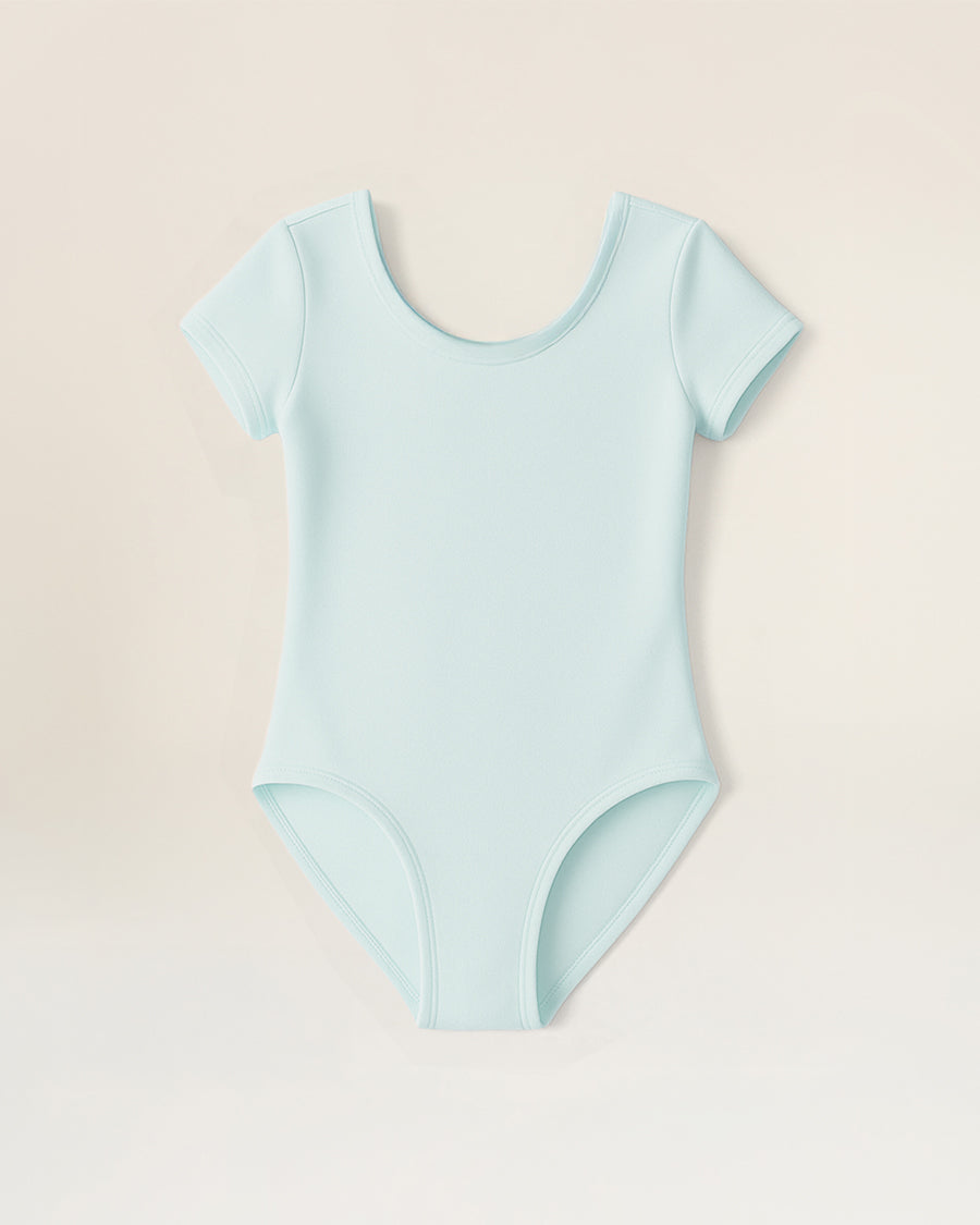 Blue Girls Short-Sleeve Leotard