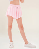 Pink Girls Flowy Shorts