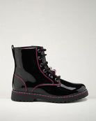 Black Patent Tough Stuff Kids Combat Boots