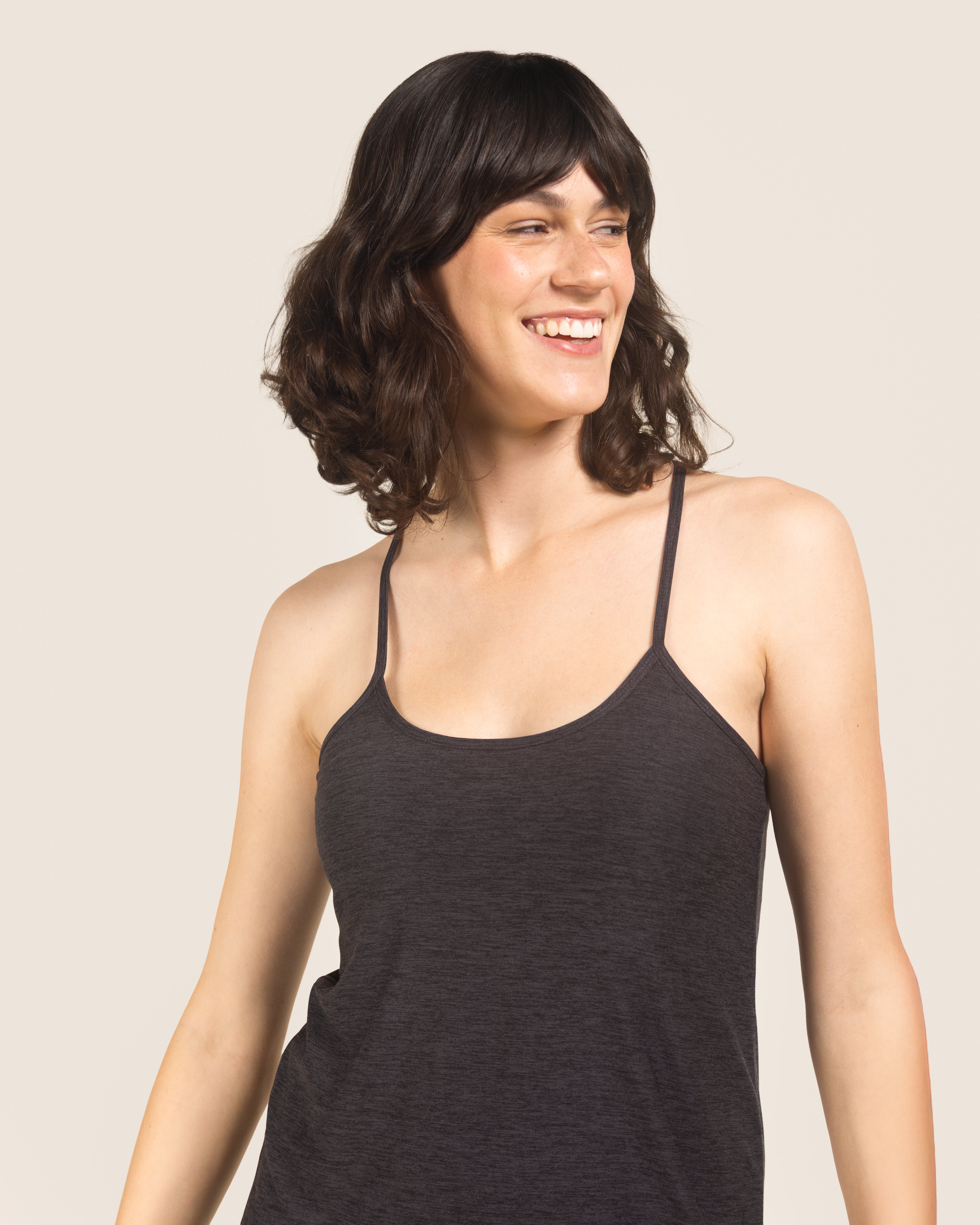 Heather Charcoal Cloud Essential Spaghetti Strap Slip Dress