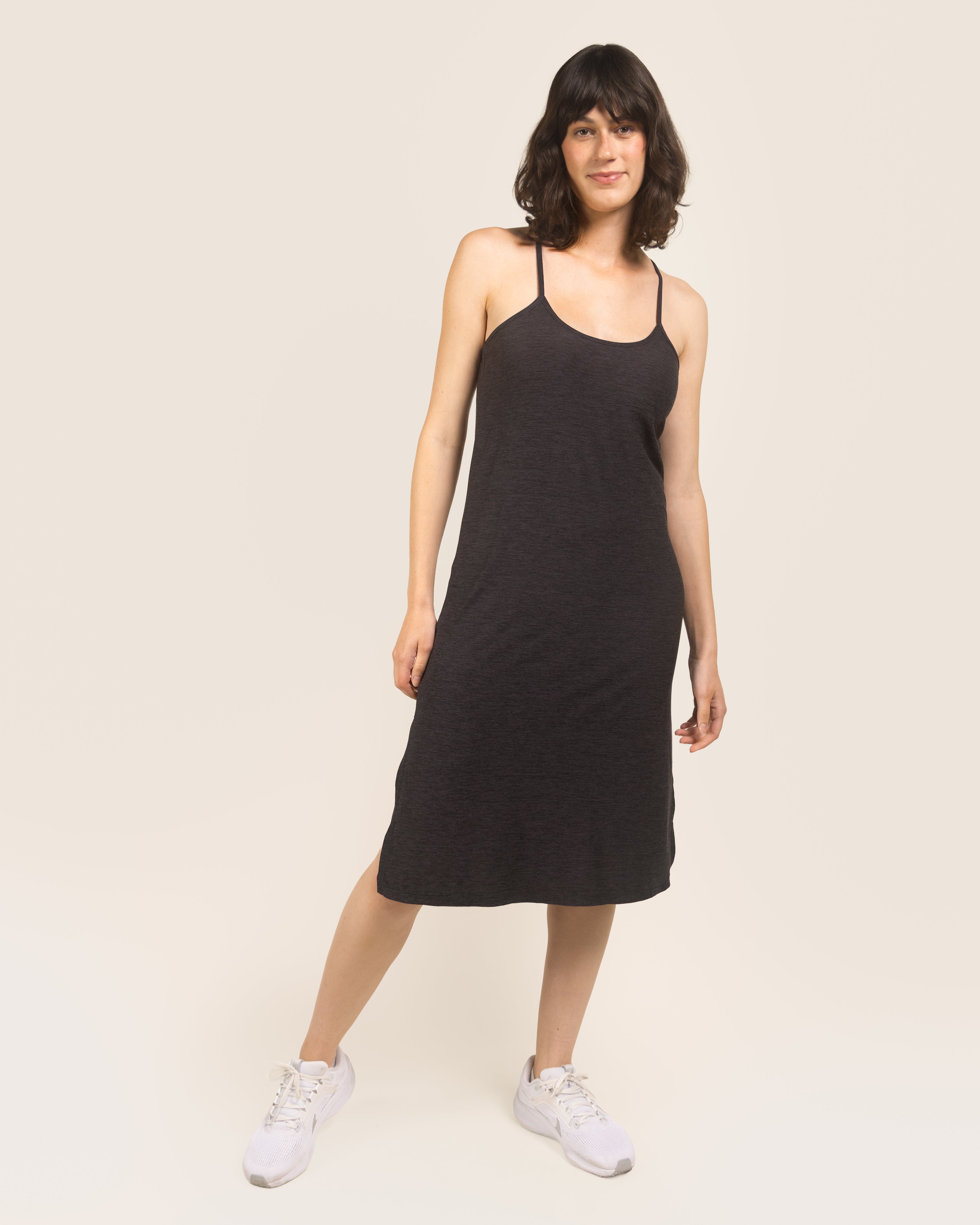 Heather Charcoal Cloud Essential Spaghetti Strap Slip Dress