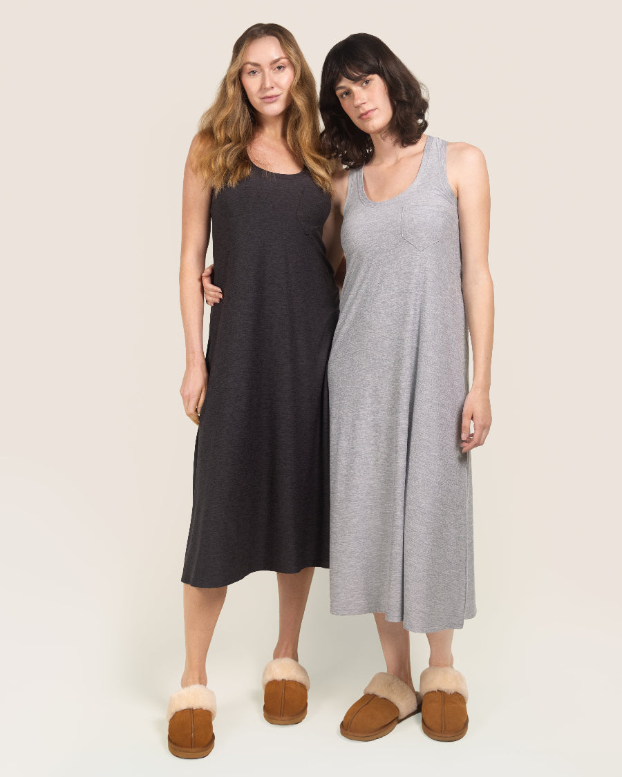 Cloud Essential Wide Strap A-Line Long Dress
