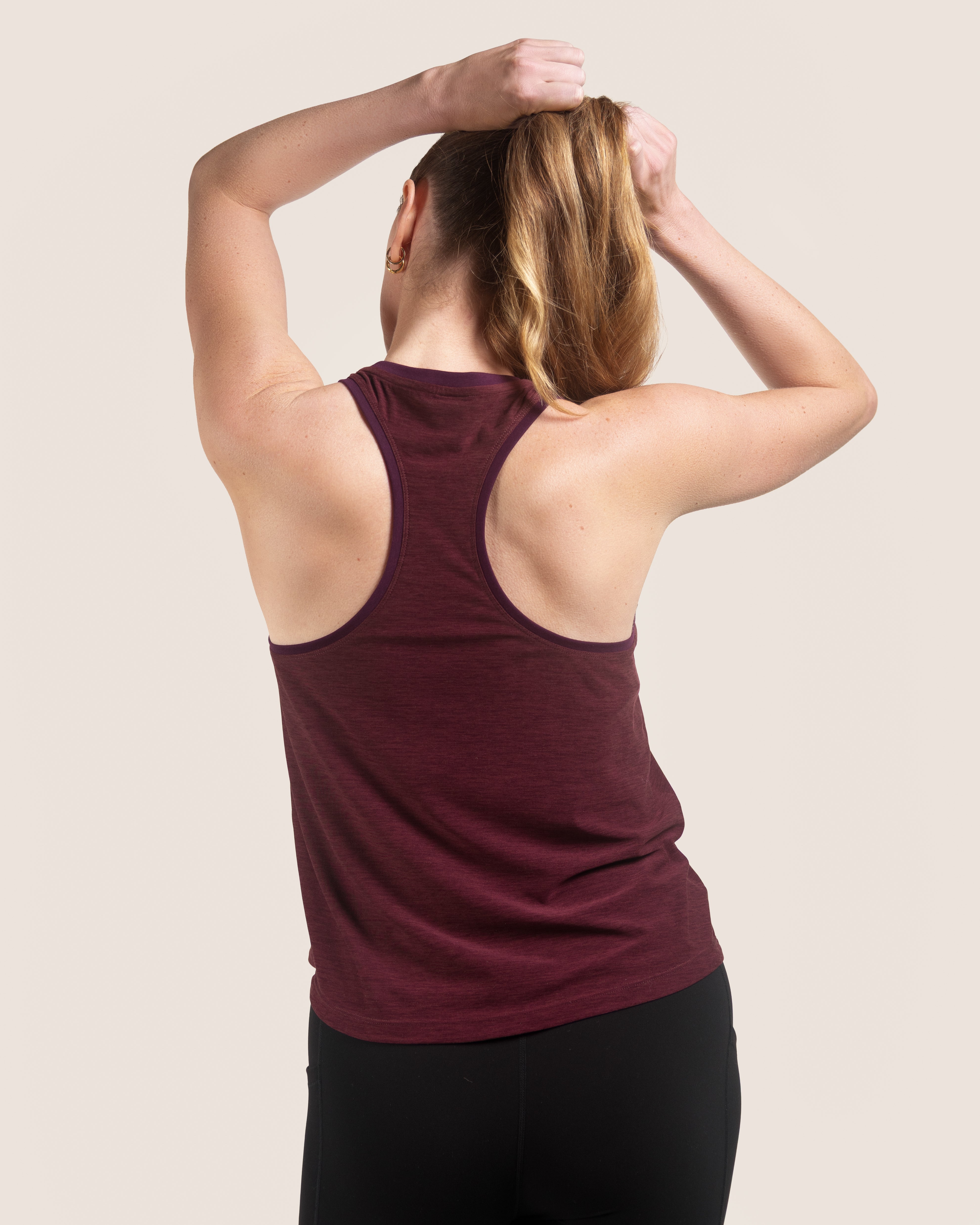 Heather Burgundy Cloud Essential Racerback Tank Top