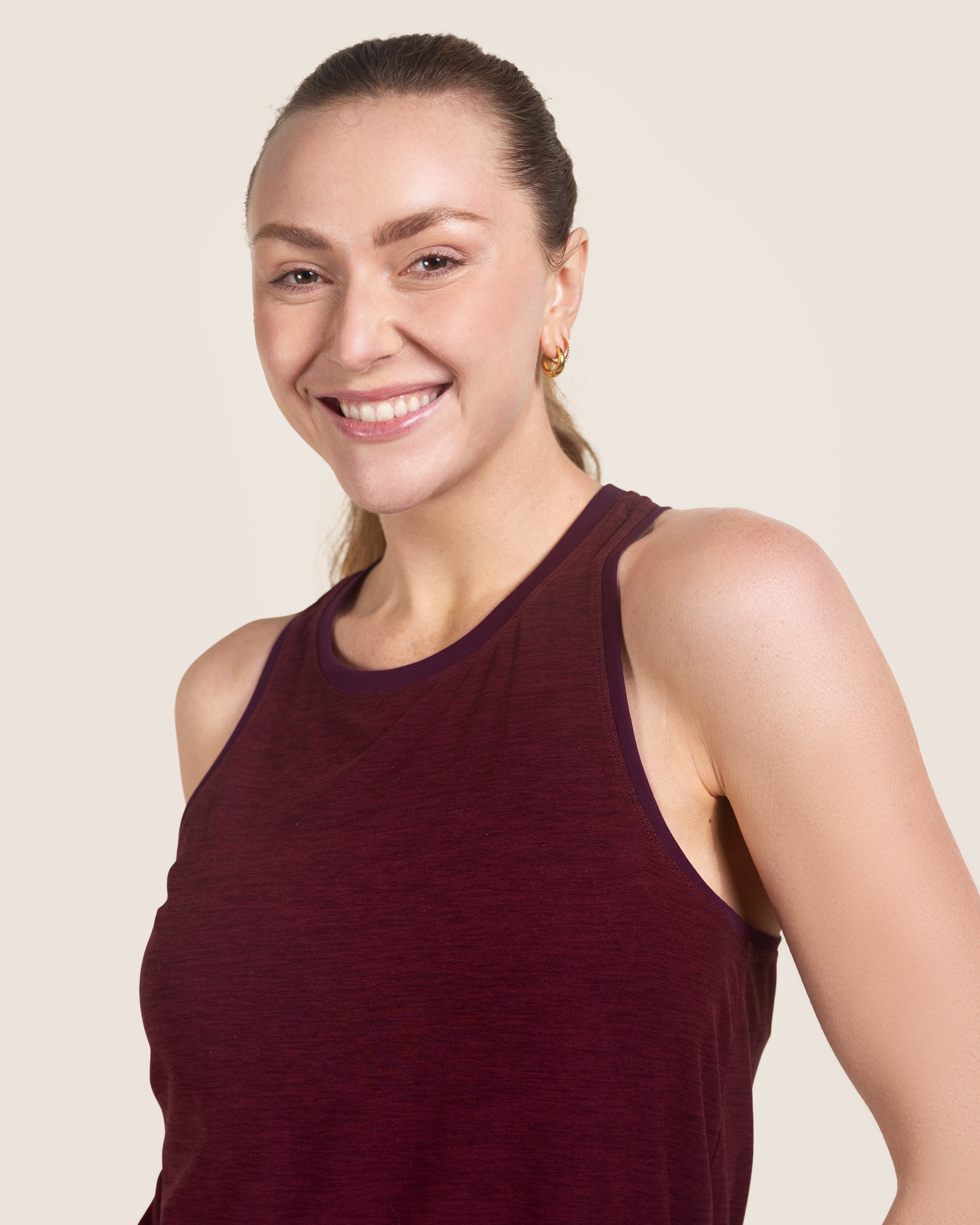 Heather Burgundy Cloud Essential Racerback Tank Top