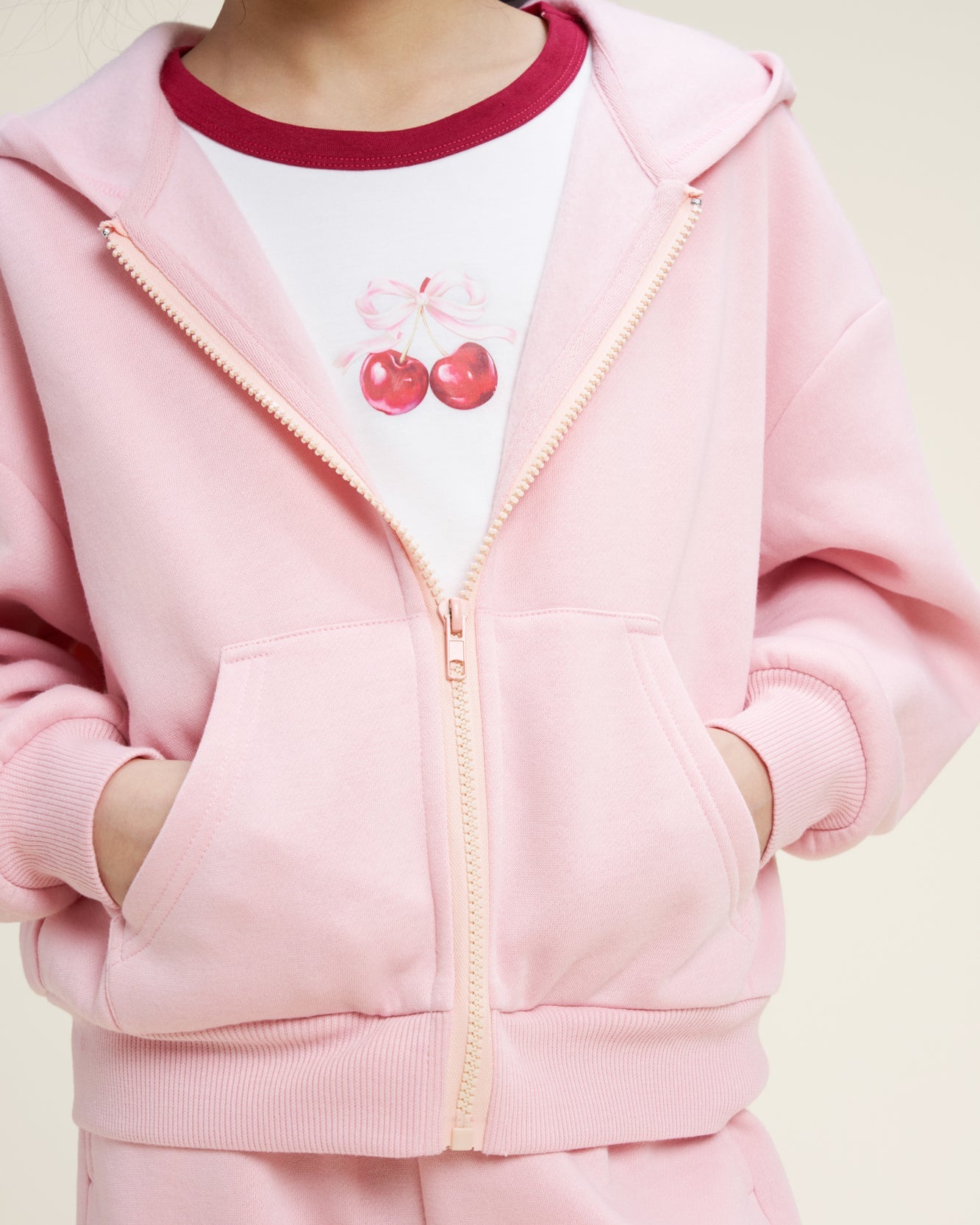 Zip It Kids Matching Sweat Set in Pink