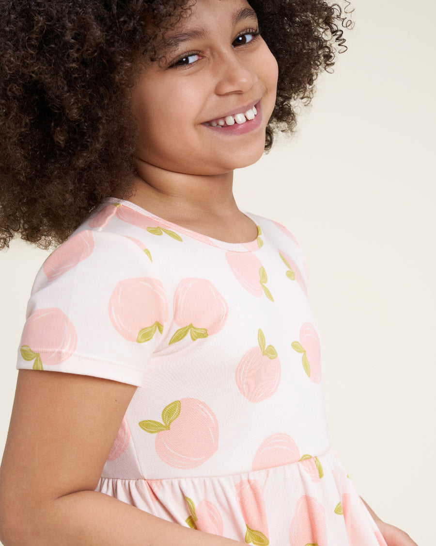 Gentle Peaches Girls Printed Cotton Skater Dress