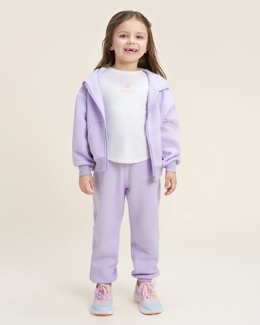 Zip It Kids Matching Sweat Set in Lavender