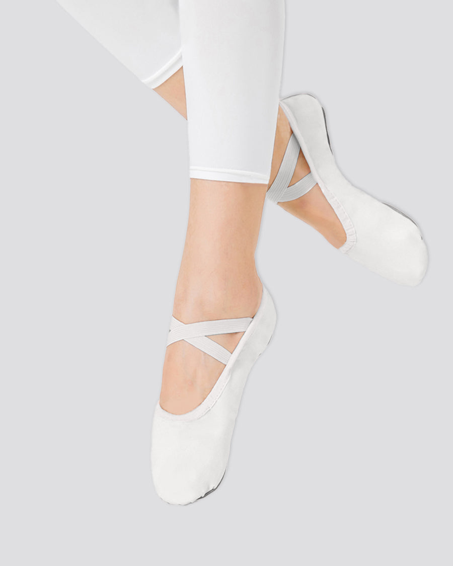 White Kids Classic Canvas Ballet Shoes (no drawstring)