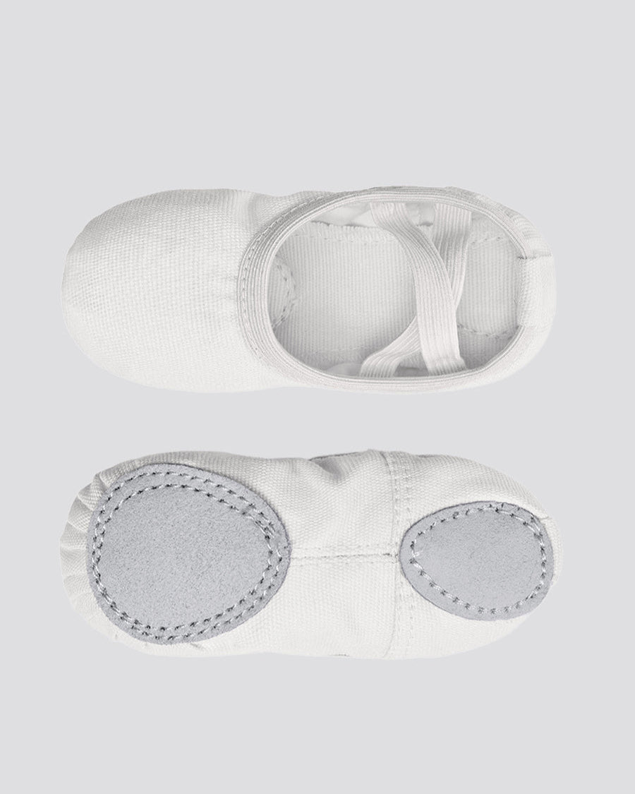 White Kids Classic Canvas Ballet Shoes (no drawstring)