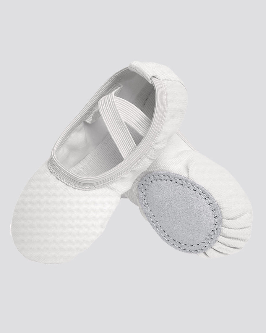 White Kids Classic Canvas Ballet Shoes (no drawstring)