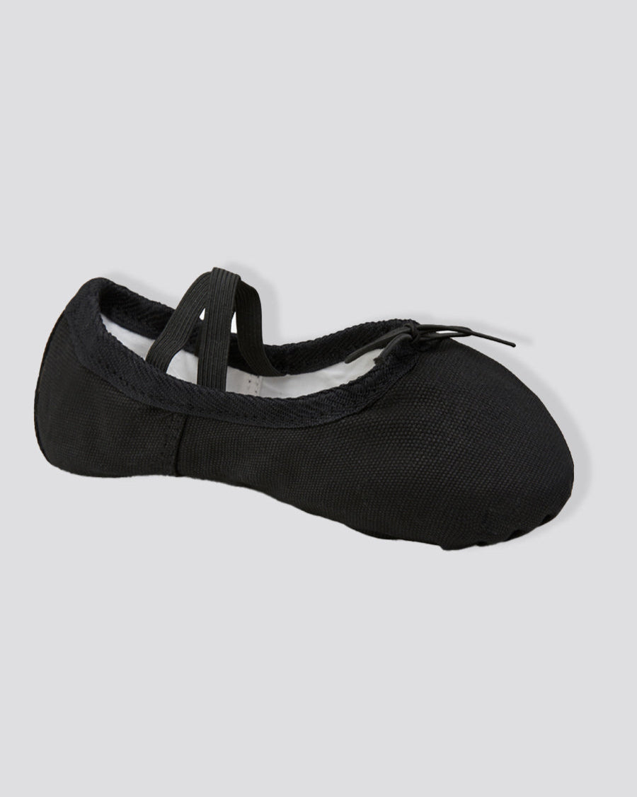Black Kids Classic Canvas Ballet Shoes